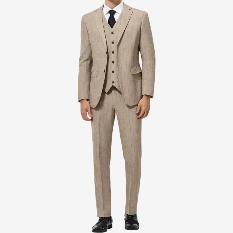 Costume trois pièces beige impérial