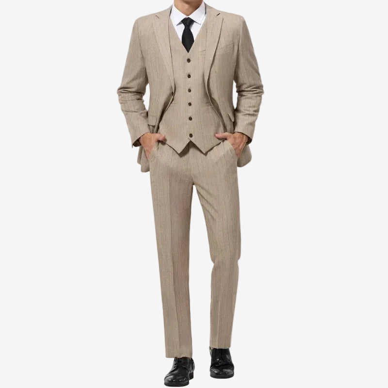 Costume trois pièces beige impérial