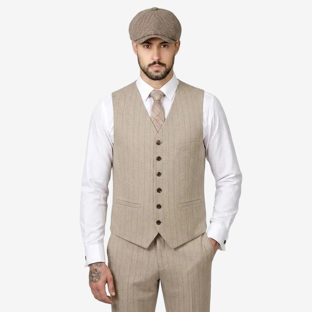 Costume trois pièces beige impérial