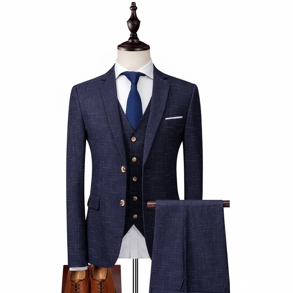 Shelby Three-Piece Suit fondo blanco