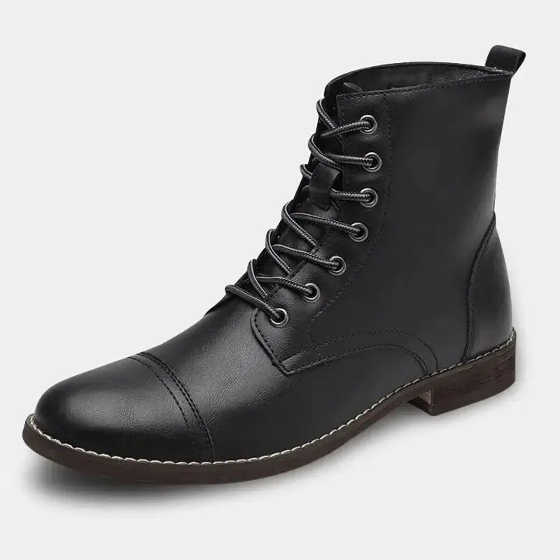 Bottes Tommy en cuir noir Ma boutique