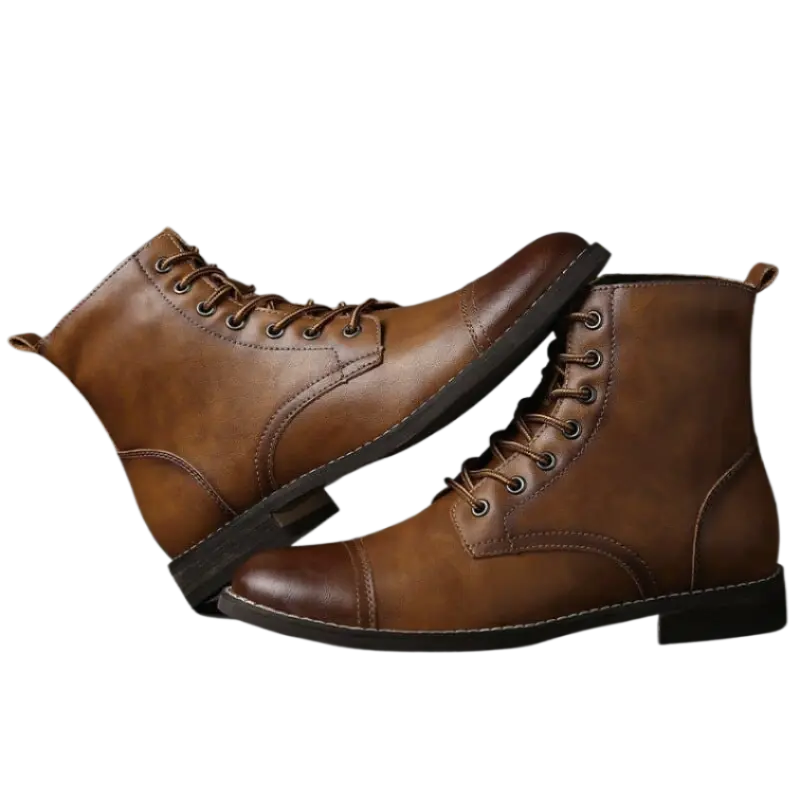 Bottes Tommy en cuir marron Ma boutique