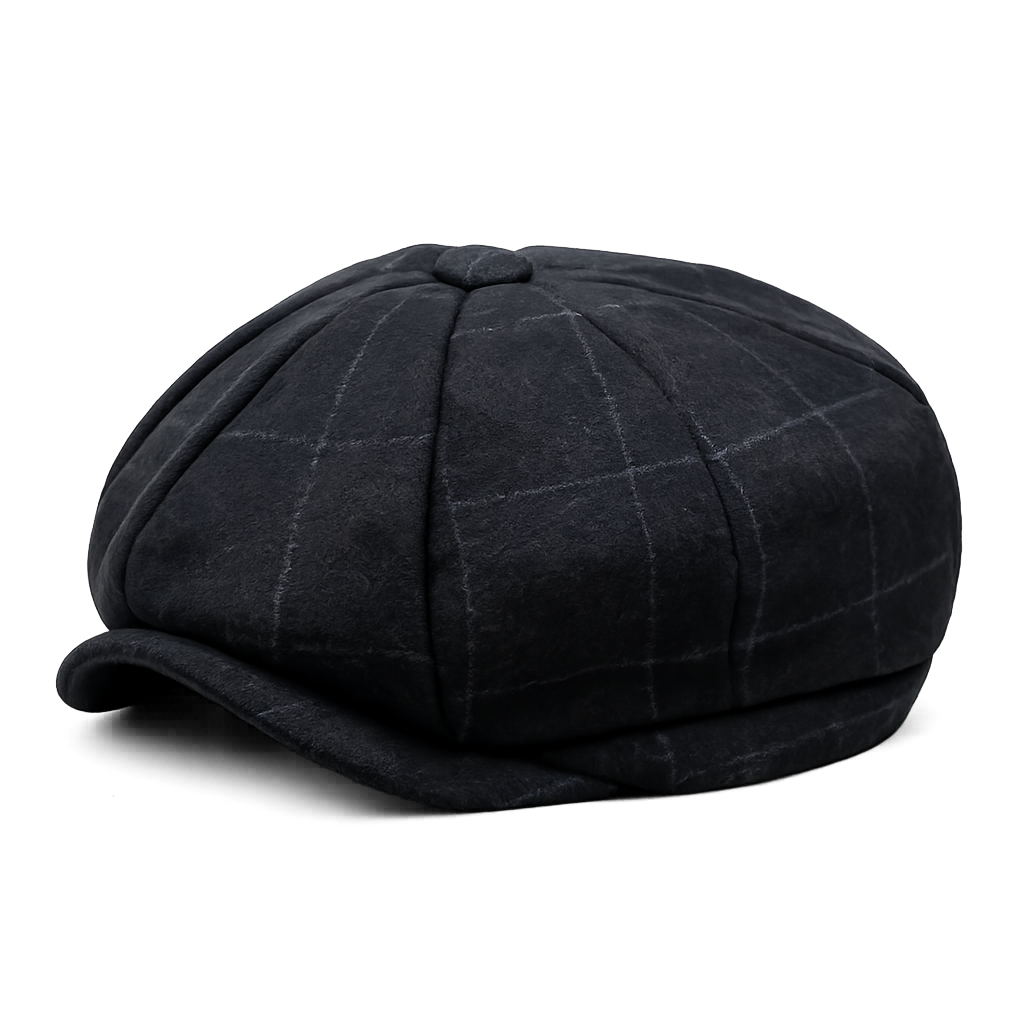 Tommy Black Check Flat Cap